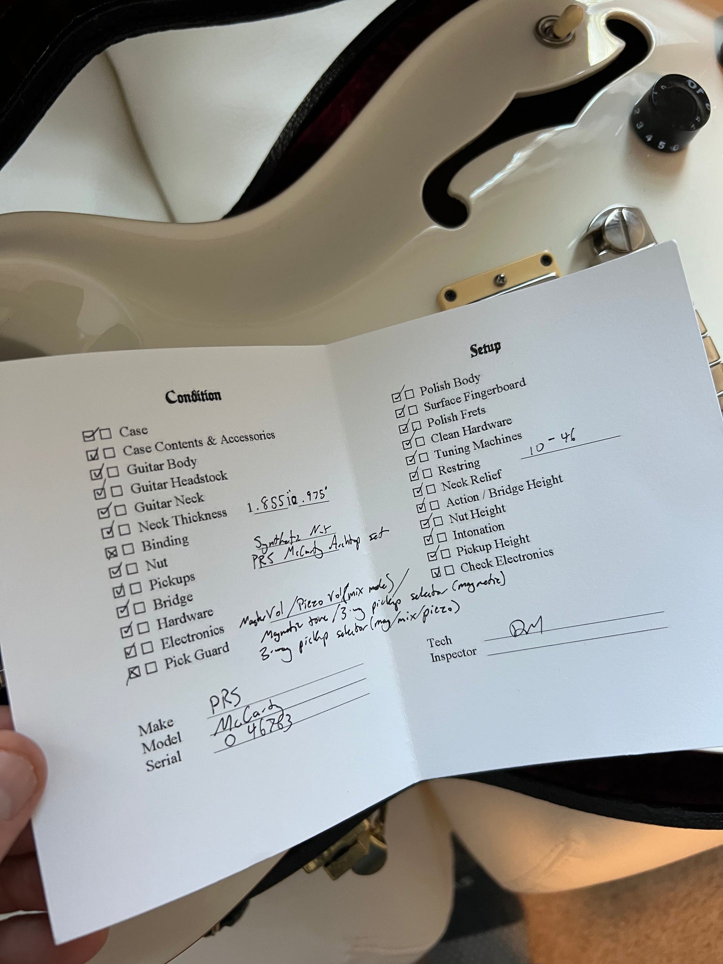 2000 PRS Hollow Body Archtop White Rare